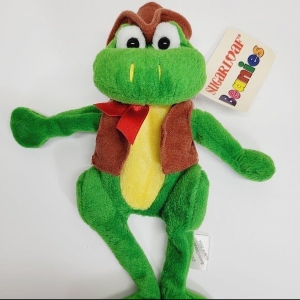 *M7 Sugarloaf Beanies frog in cowboy hat & vest 9" long vintage